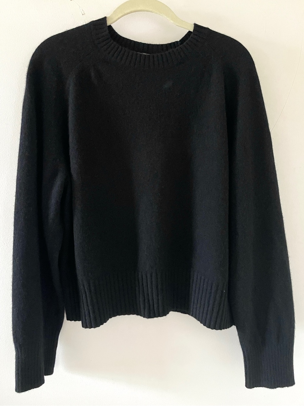 Everlane The Boxy Crew in Cashmere Size L Large Black